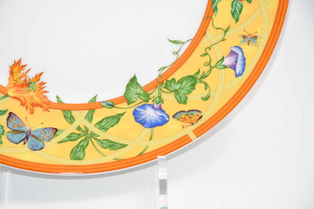 Hermes La Siesta Dinner Plate 27 cm porcelain yellow flower 10.6" M190