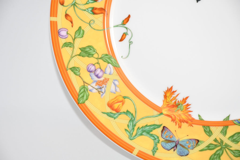 Hermes La Siesta Dinner Plate 27 cm porcelain yellow flower 10.6" M190