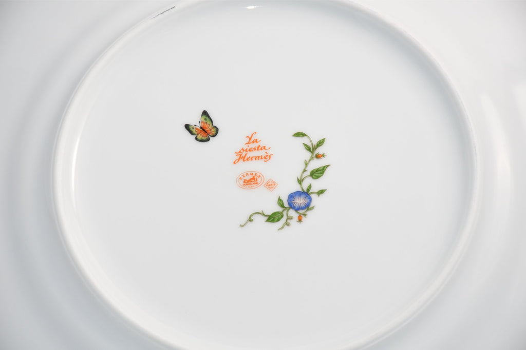 Hermes La Siesta Dinner Plate 27 cm porcelain yellow flower 10.6" M190