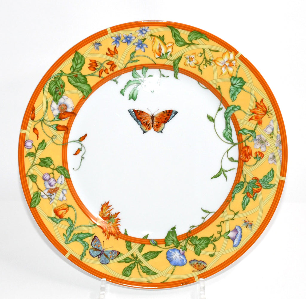 Hermes La Siesta Dinner Plate 27 cm porcelain yellow flower 10.6" M280