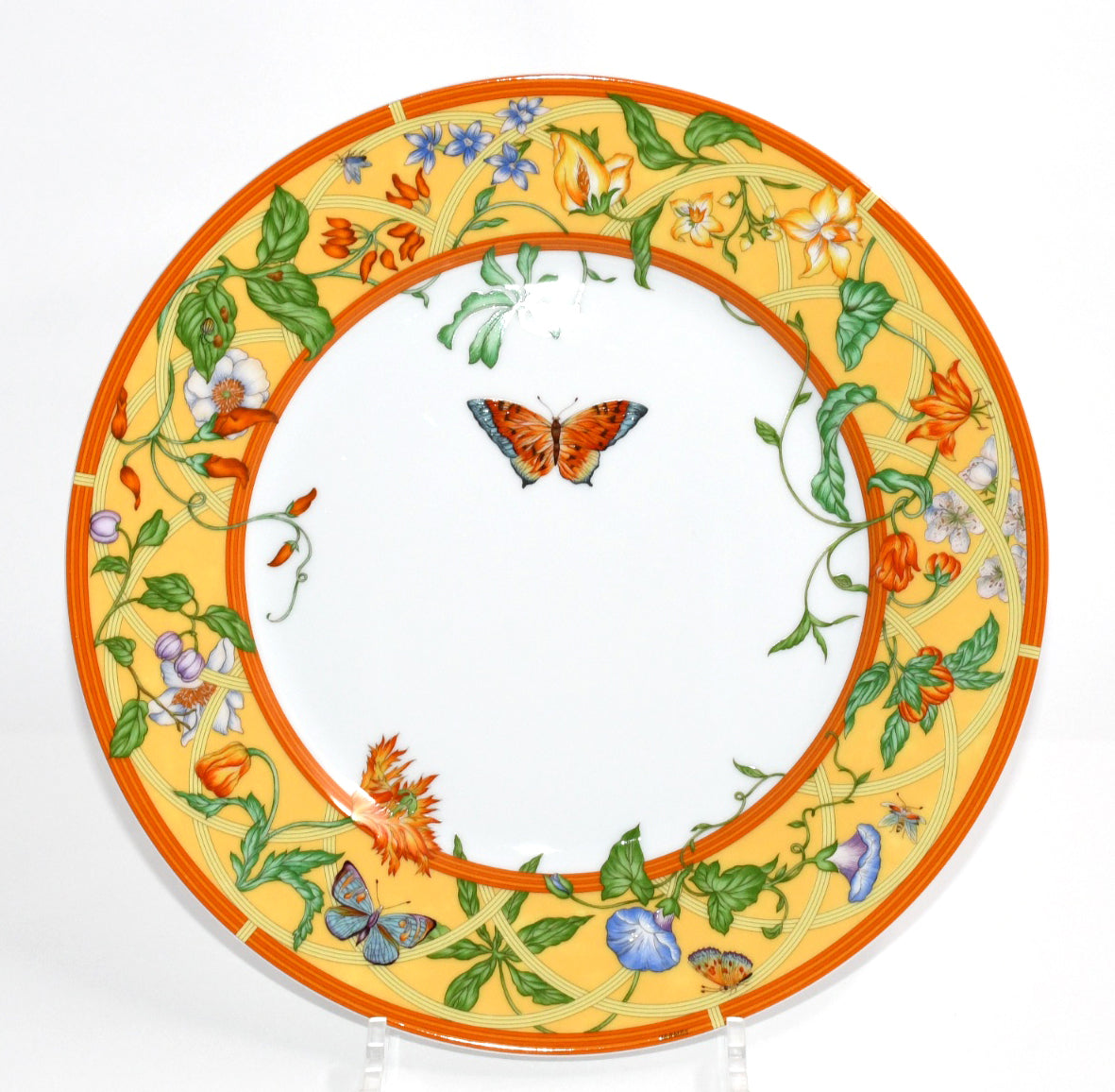 Hermes La Siesta Dinner Plate 27 cm porcelain yellow flower 10.6" M280