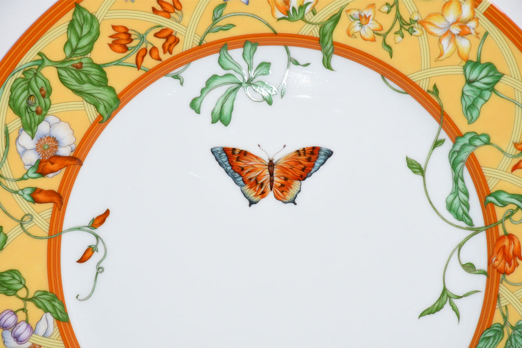 Hermes La Siesta Dinner Plate 27 cm porcelain yellow flower 10.6" M280