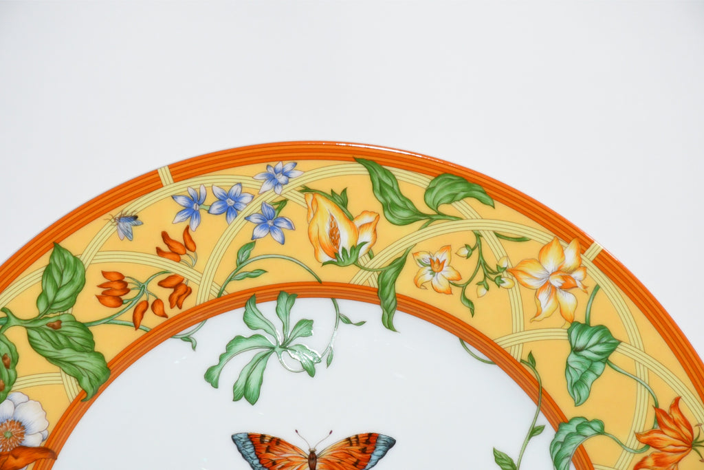 Hermes La Siesta Dinner Plate 27 cm porcelain yellow flower 10.6" M280