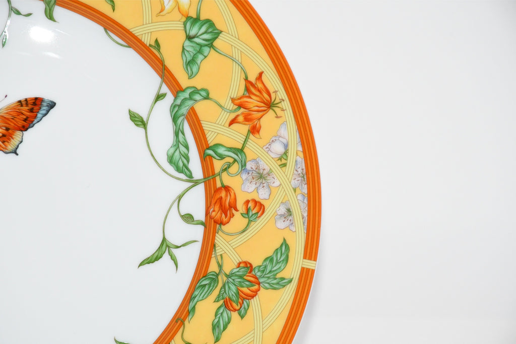 Hermes La Siesta Dinner Plate 27 cm porcelain yellow flower 10.6" M280