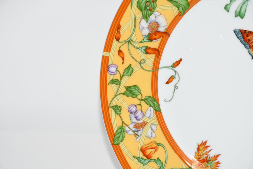 Hermes La Siesta Dinner Plate 27 cm porcelain yellow flower 10.6" M280