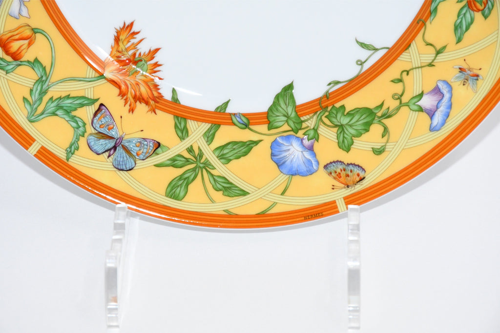 Hermes La Siesta Dinner Plate 27 cm porcelain yellow flower 10.6" M280