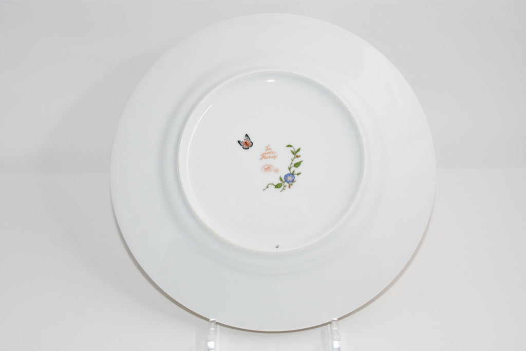Hermes La Siesta Dinner Plate 27 cm porcelain yellow flower 10.6" MINT