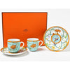 Hermes La Siesta Island Demitasse Cup and Saucer 2 set blue espresso coffee