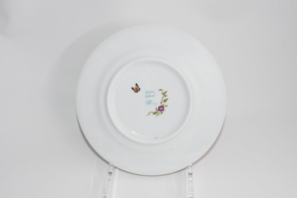 Hermes La Siesta Island Dessert Plate 22.5 cm porcelain blue flower 8.75"