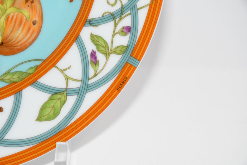 Hermes La Siesta Island Dessert Plate 22.5 cm porcelain blue flower 8.75" R022
