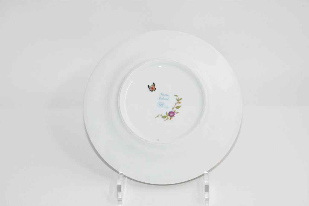 Hermes La Siesta Island Dessert Plate 22.5 cm porcelain blue flower 8.75" R022