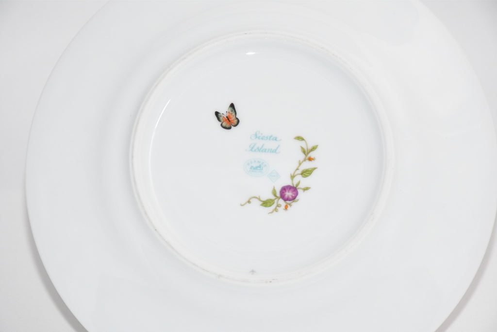 Hermes La Siesta Island Dessert Plate 22.5 cm porcelain blue flower 8.75" R022