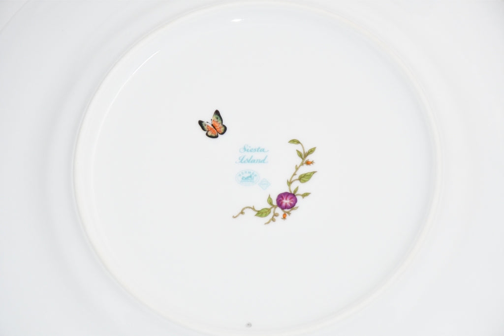 Hermes La Siesta Island Dinner Plate 27 cm blue porcelain dinnerware flower MINT