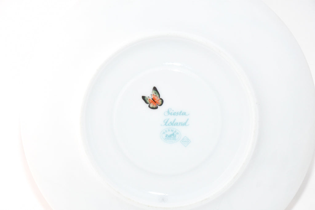 Hermes La Siesta Island Tea Cup and Saucer Set of 2 blue flower coffee