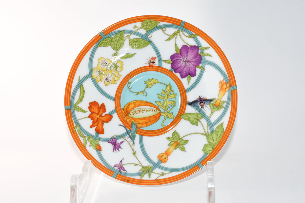 Hermes La Siesta Island Tea Cup and Saucer Set of 2 blue flower coffee