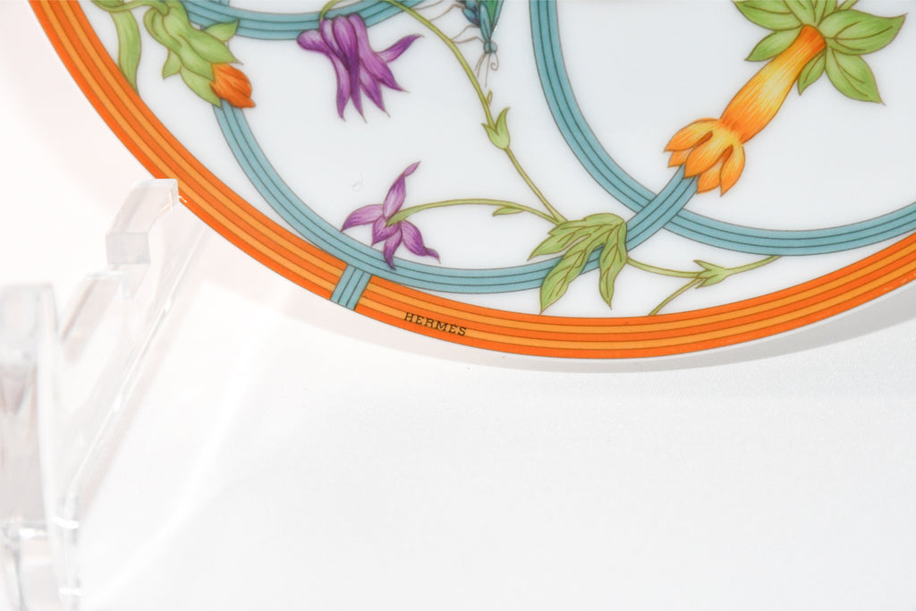 Hermes La Siesta Island Tea Cup and Saucer Set of 2 blue flower coffee