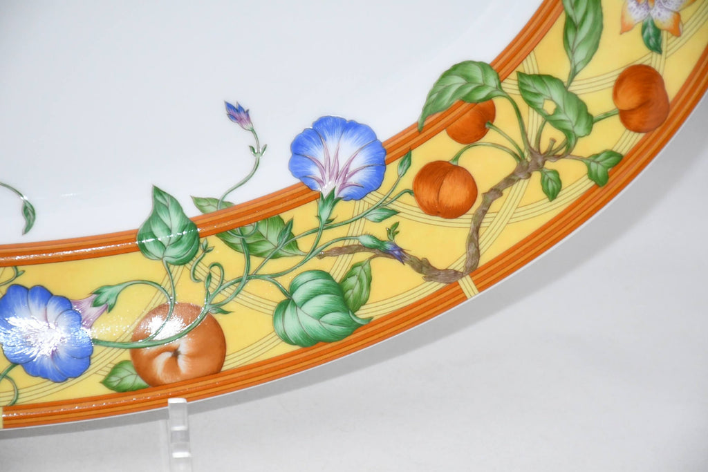 Hermes La Siesta Oval Plate 16.5" porcelain 42 cm flower