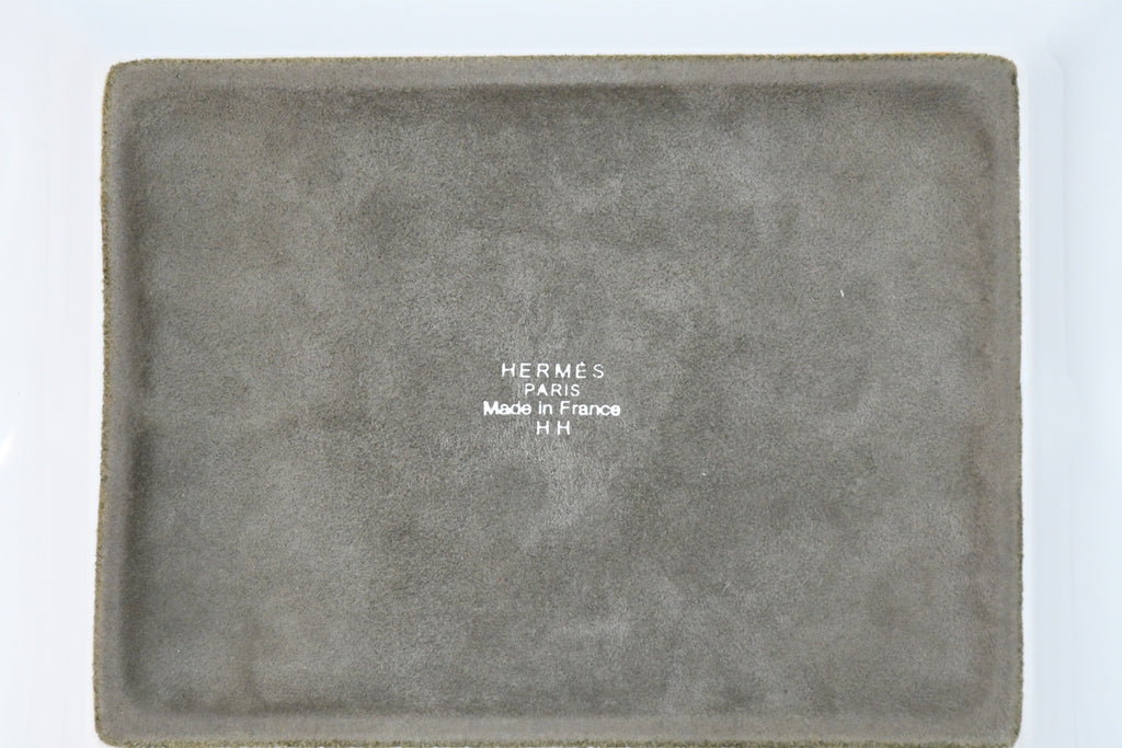 Hermes La Source de Pegase Change tray white silver Ashtray Pegasus horse plate porcelain