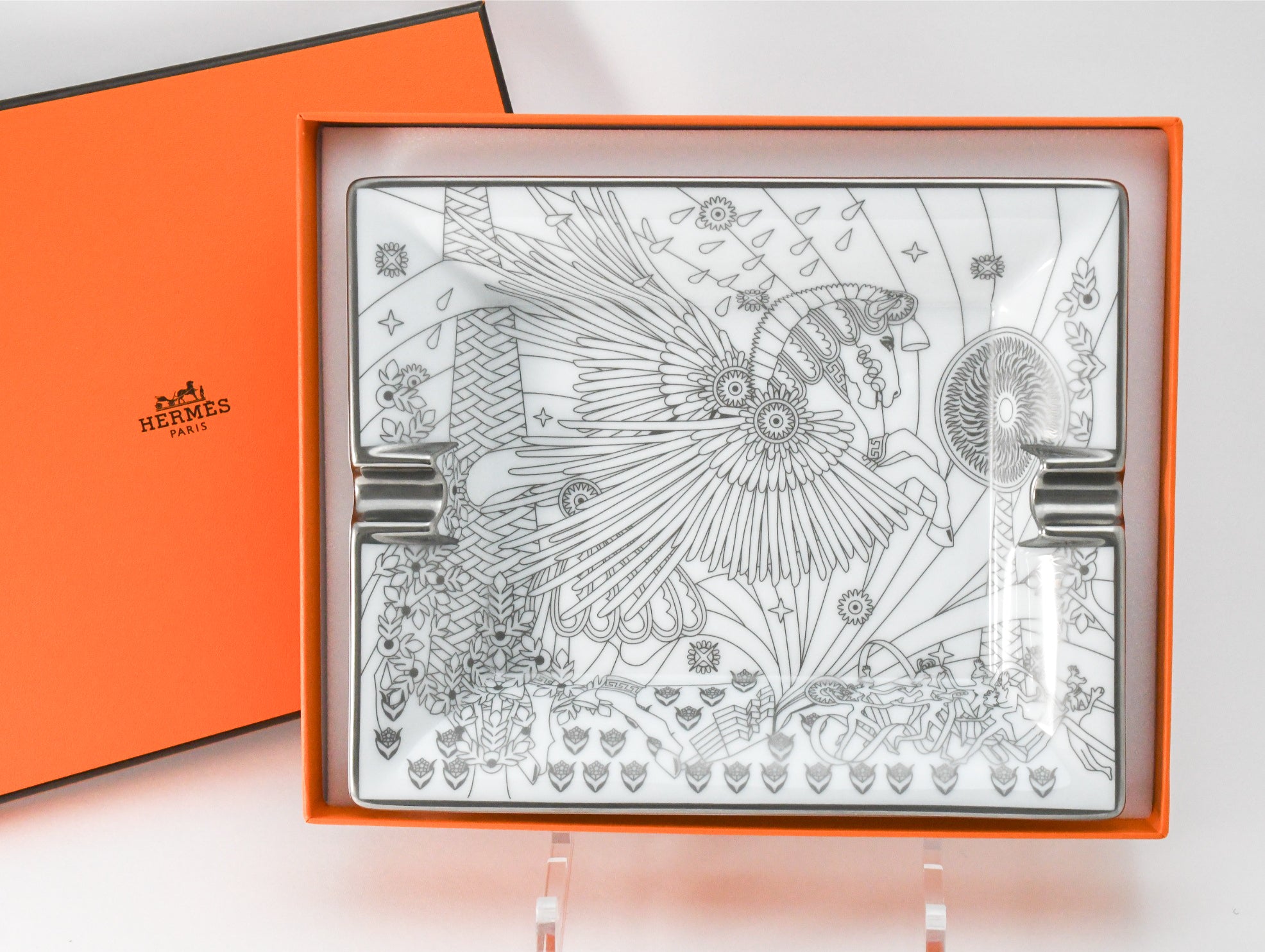 Hermes La Source de Pegase Change tray white silver Ashtray