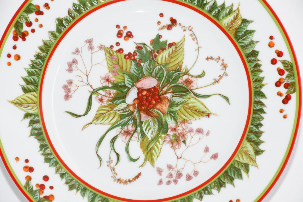 Hermes Le Jardin de Pythagore Dessert Plate 22.5 cm porcelain Set of 2