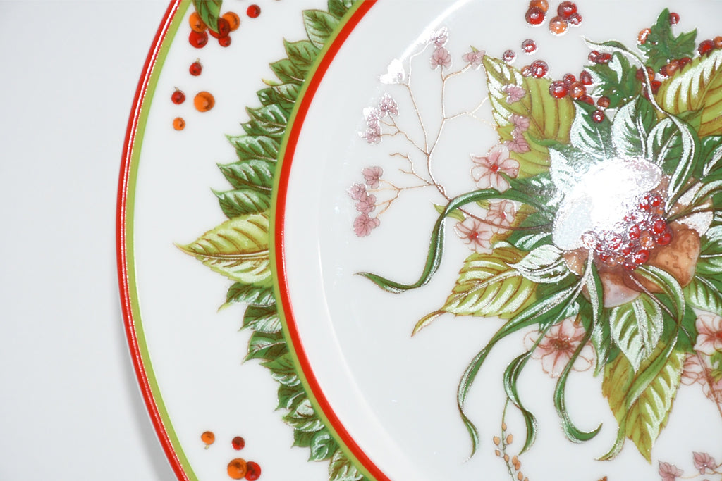 Hermes Le Jardin de Pythagore Dessert Plate 22.5 cm porcelain Set of 2
