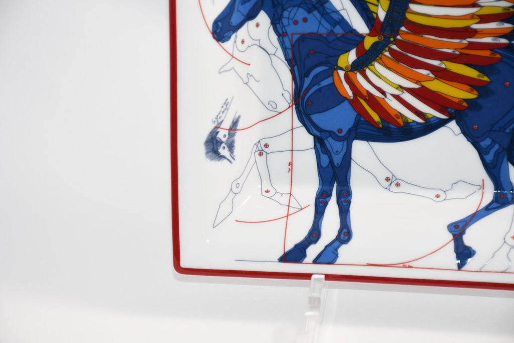 Hermes Le Pegase d’Hermes Change tray blue porcelain Ashtray Pegasus horse 04
