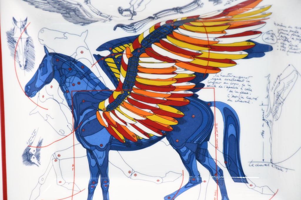Hermes Le Pegase d’Hermes Change tray blue porcelain Ashtray Pegasus horse 04