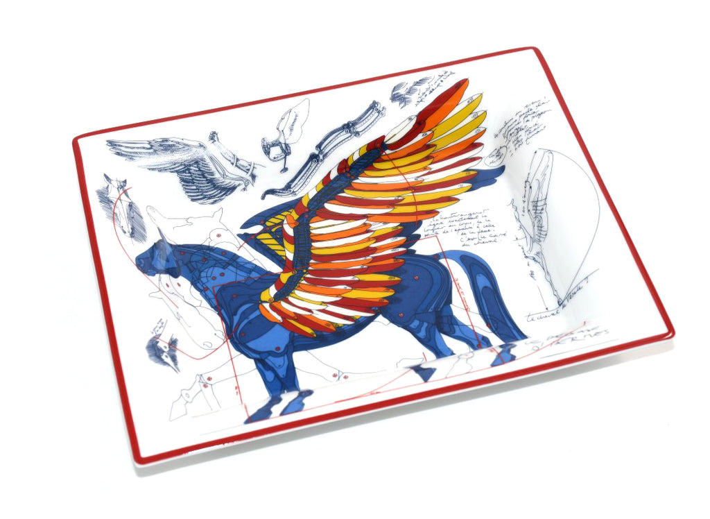 Hermes Le Pegase d’Hermes Change tray blue porcelain Ashtray Pegasus horse 04