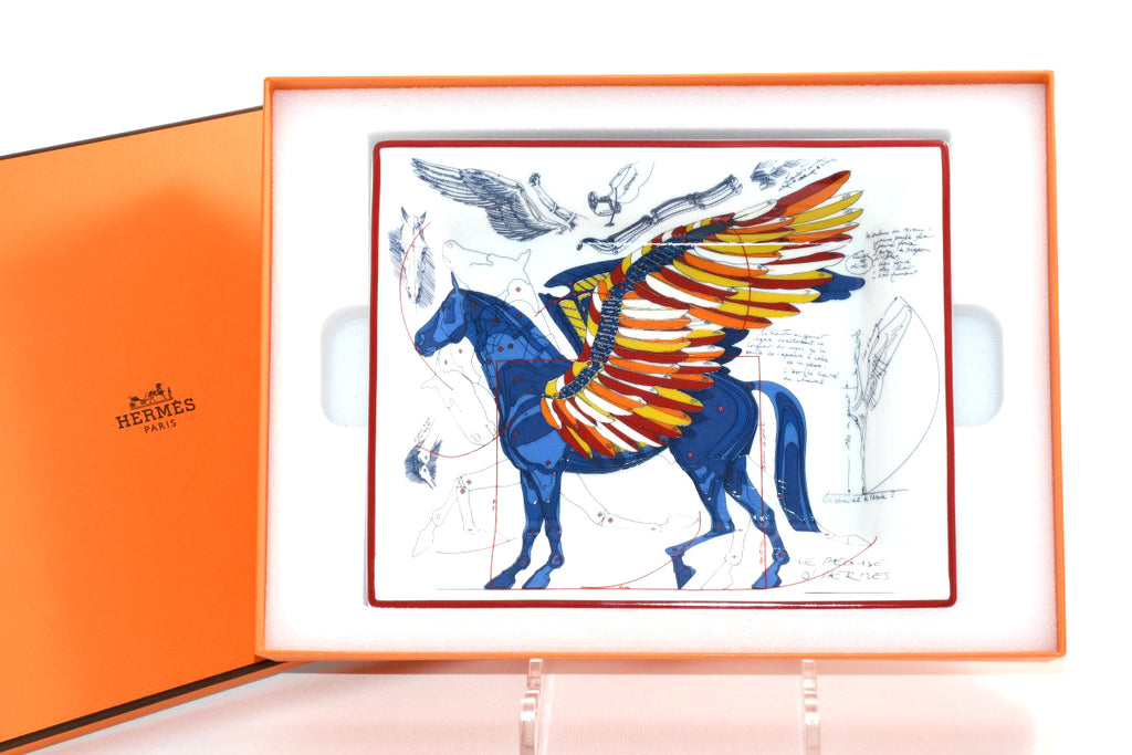 Hermes Le Pegase d’Hermes Change tray blue porcelain Ashtray Pegasus horse 04
