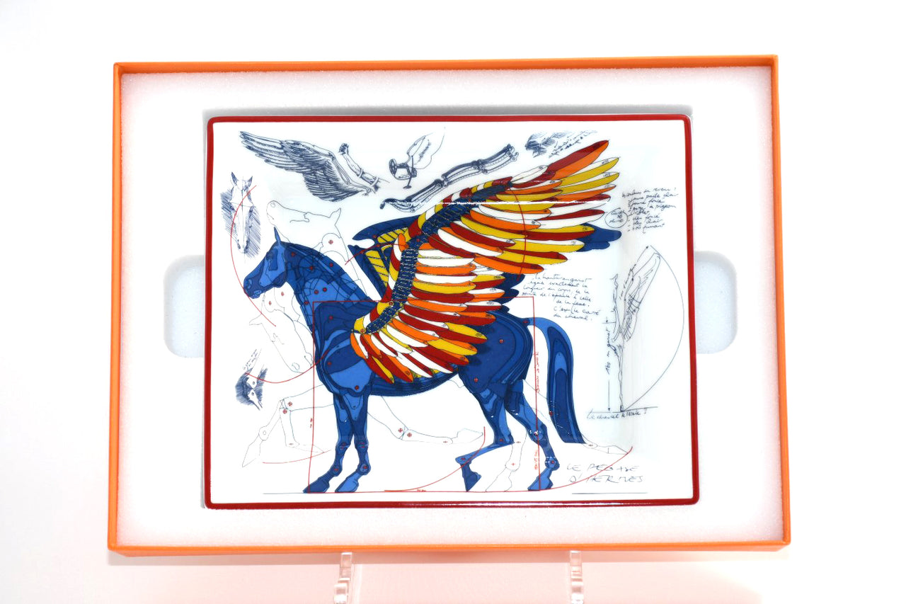 Hermes Le Pegase d’Hermes Change tray blue porcelain Ashtray Pegasus horse 04