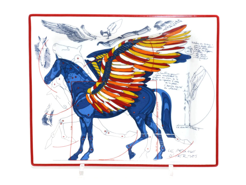 Hermes Le Pegase d’Hermes Change tray blue porcelain Ashtray Pegasus horse 04