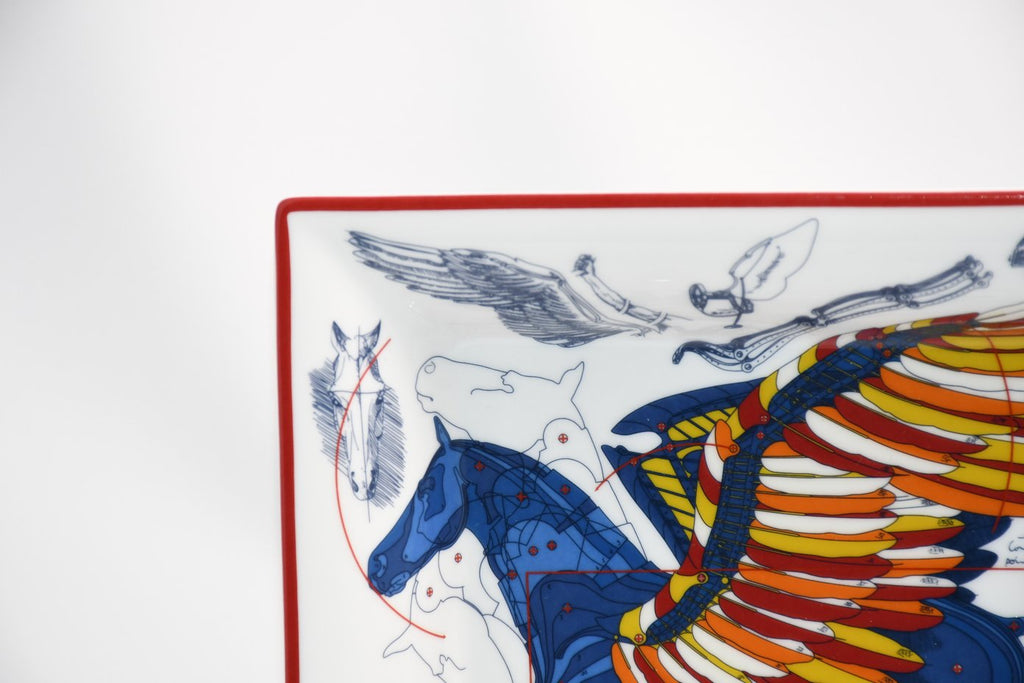 Hermes Le Pegase d’Hermes Change tray blue porcelain Ashtray Pegasus horse 04