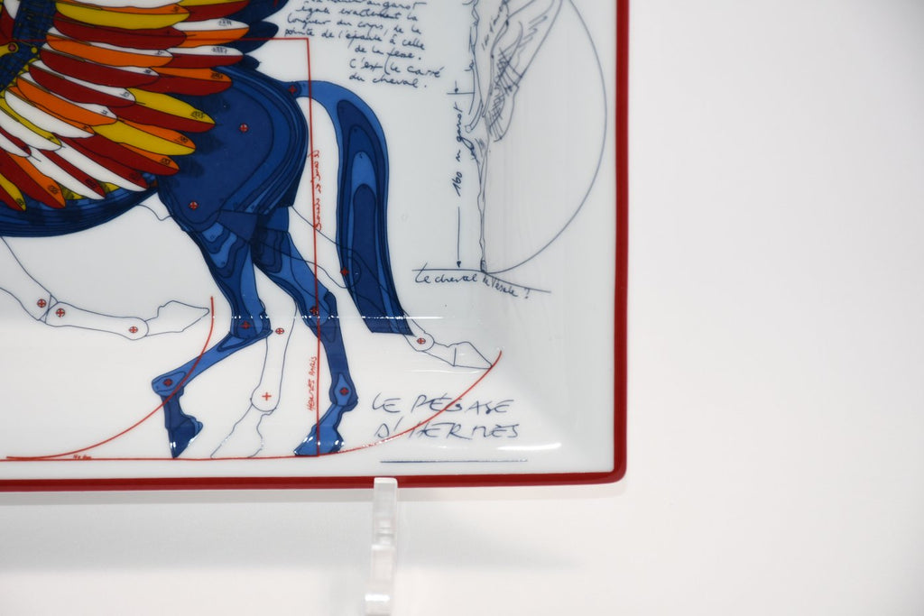 Hermes Le Pegase d’Hermes Change tray blue porcelain Ashtray Pegasus horse 04