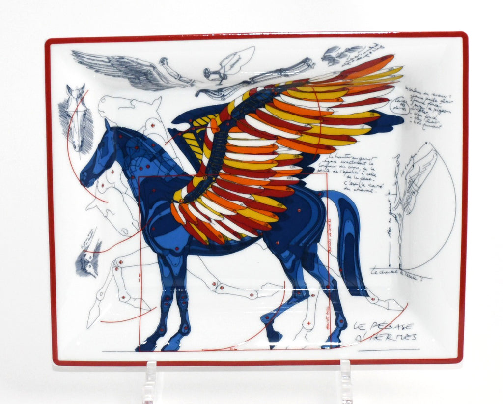 Hermes Le Pegase d’Hermes Change tray blue porcelain Ashtray Pegasus horse