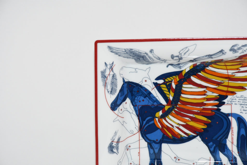 Hermes Le Pegase d’Hermes Change tray blue porcelain Ashtray Pegasus horse