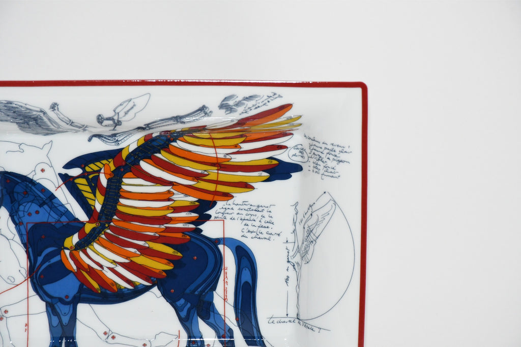 Hermes Le Pegase d’Hermes Change tray blue porcelain Ashtray Pegasus horse