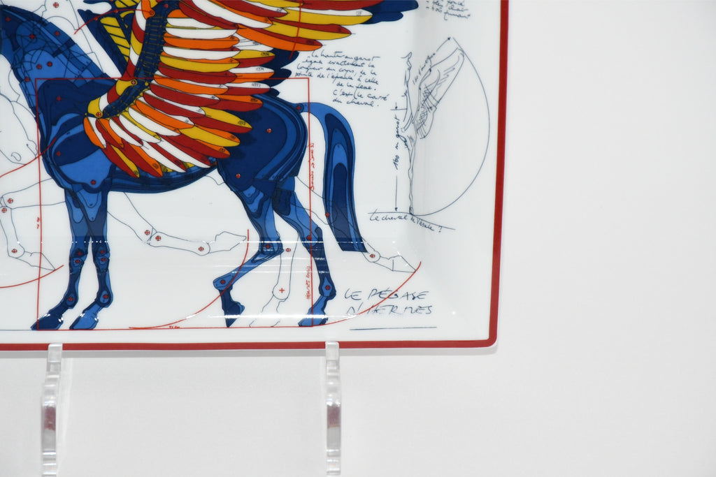 Hermes Le Pegase d’Hermes Change tray blue porcelain Ashtray Pegasus horse