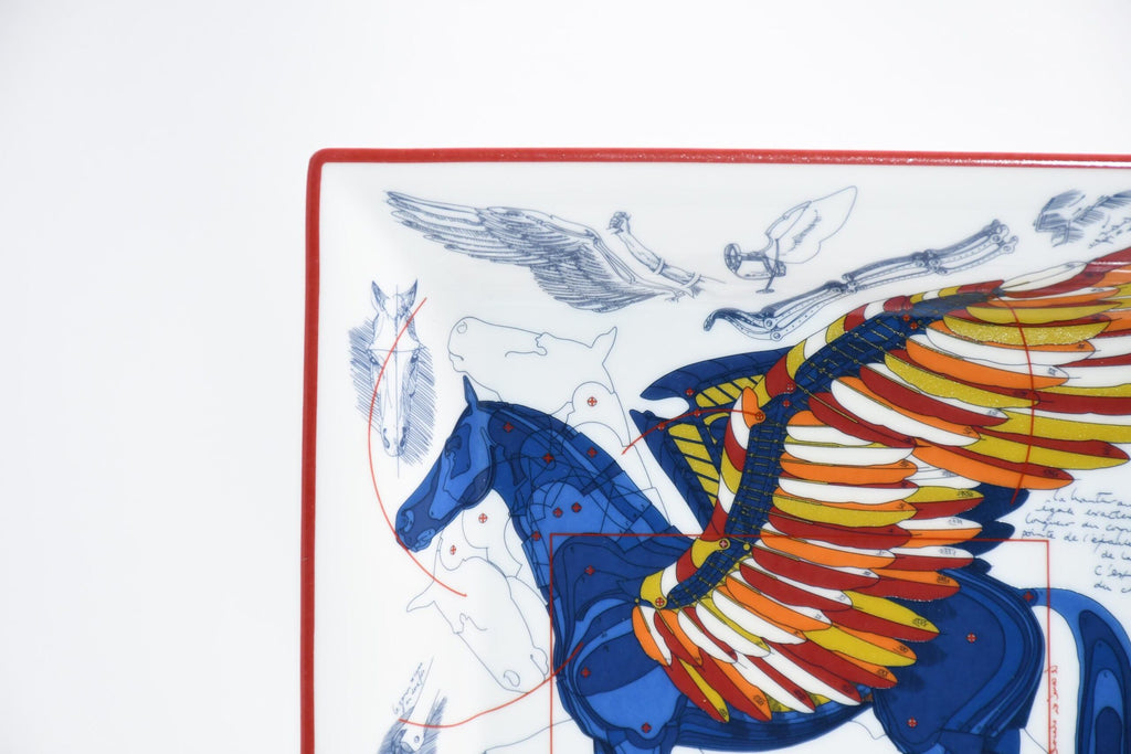 Hermes Le Pegase d’Hermes Change tray blue porcelain Ashtray Pegasus horse plate m41