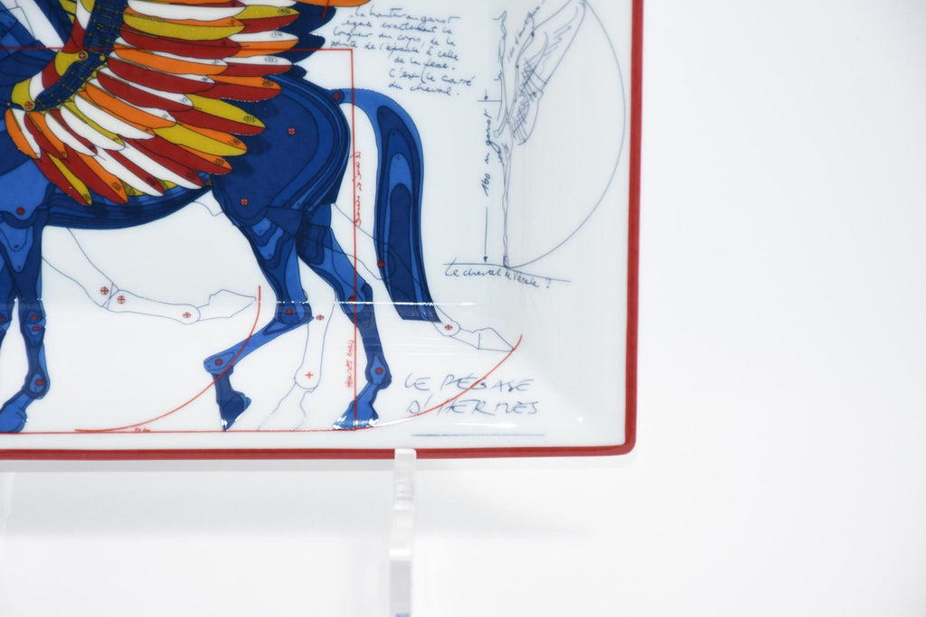 Hermes Le Pegase d’Hermes Change tray blue porcelain Ashtray Pegasus horse plate m41