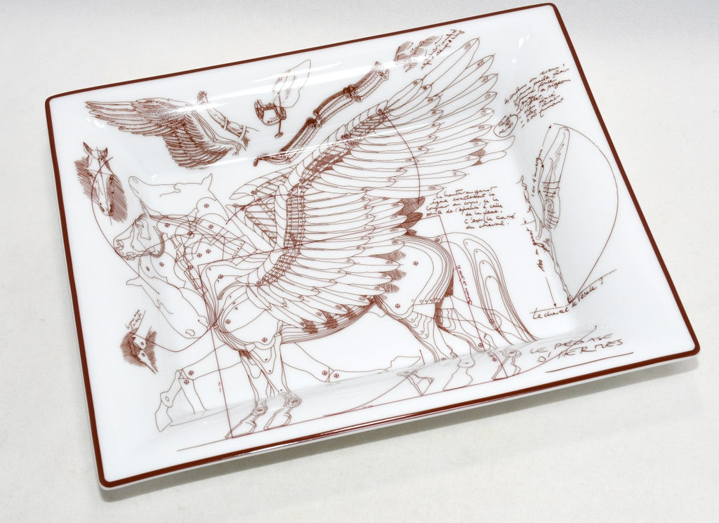Hermes Le Pegase d'Hermes Change tray porcelain Ashtray white pegasus horse
