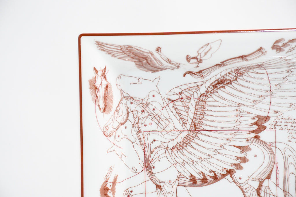 Hermes Le Pegase d'Hermes Change tray white porcelain Ashtray plate Pegasus