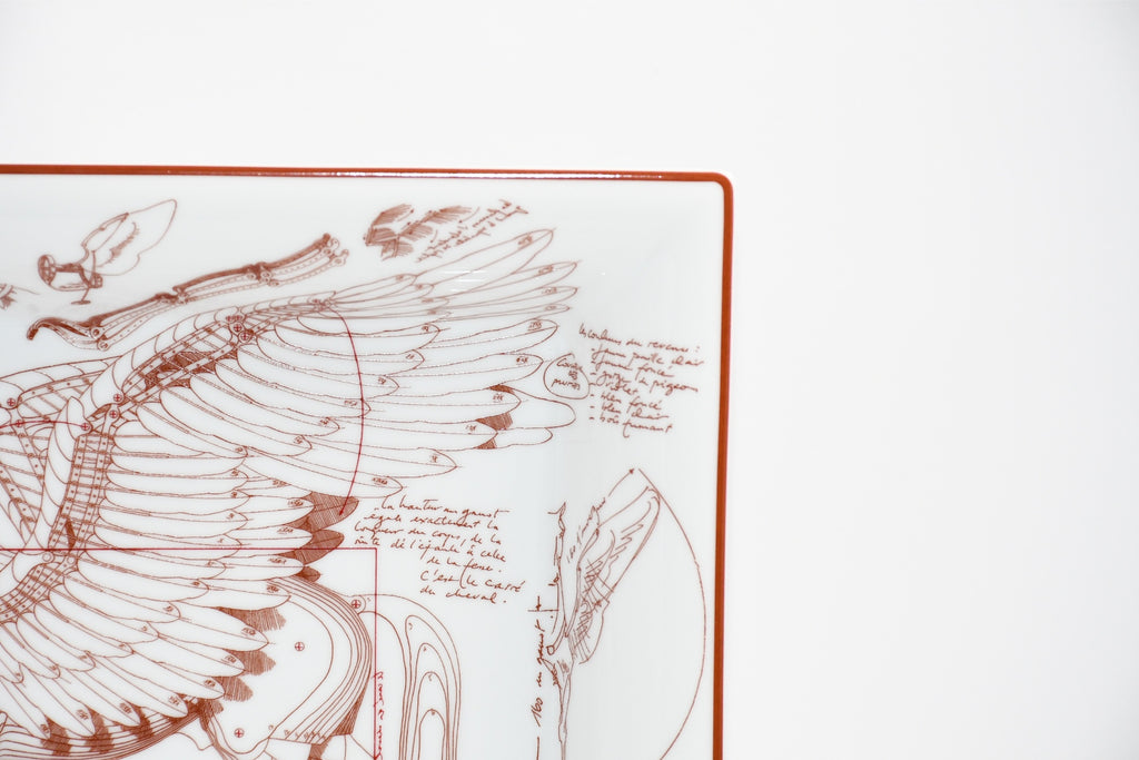 Hermes Le Pegase d'Hermes Change tray white porcelain Ashtray plate Pegasus