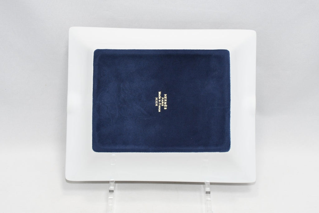 Hermes Les Jardins d'Armenie Change tray blue porcelain Ashtray plate tableware