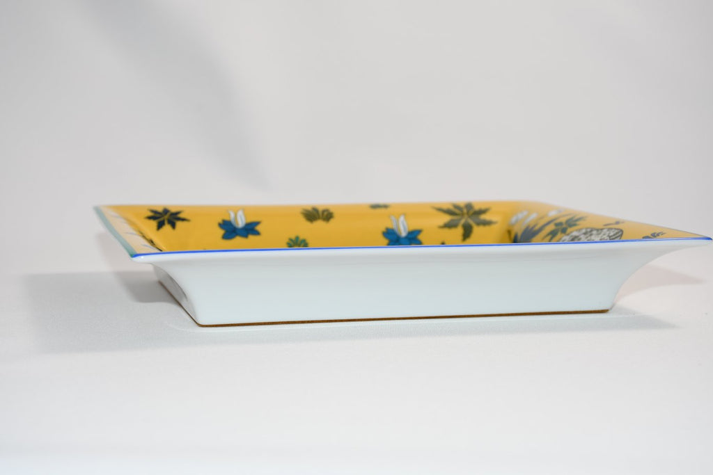 Hermes Les Leopards Change tray yellow porcelain Ashtray plate leopard 054