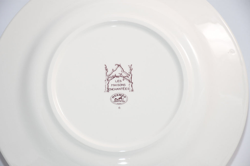 Hermes Les Maisons Enchantees Dessert Plate 22 cm tree porcelain dinner 016