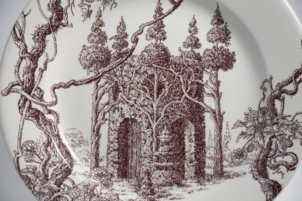 Hermes Les Maisons Enchantees Dessert Plate 22 cm tree porcelain dinner 016