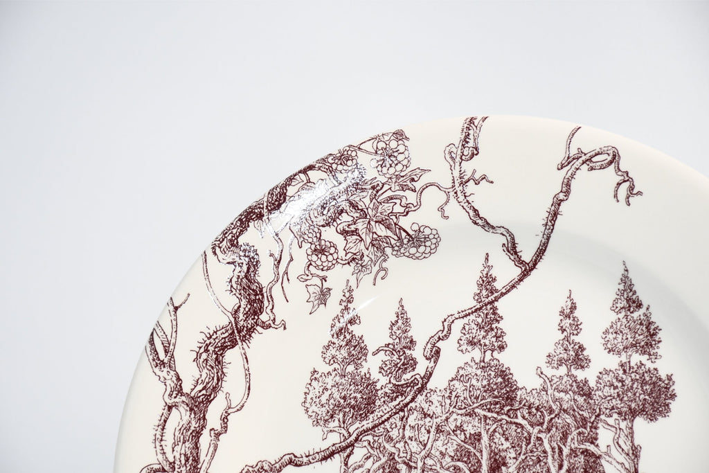 Hermes Les Maisons Enchantees Dessert Plate 22 cm tree porcelain dinner 016