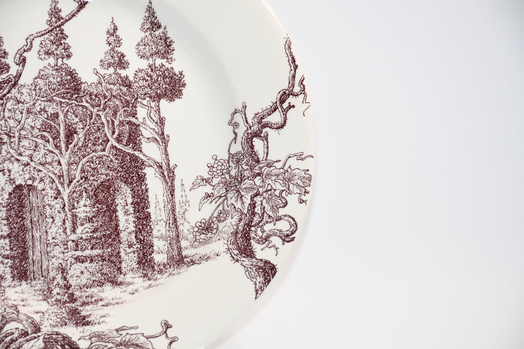 Hermes Les Maisons Enchantees Dessert Plate 22 cm tree porcelain dinner 016