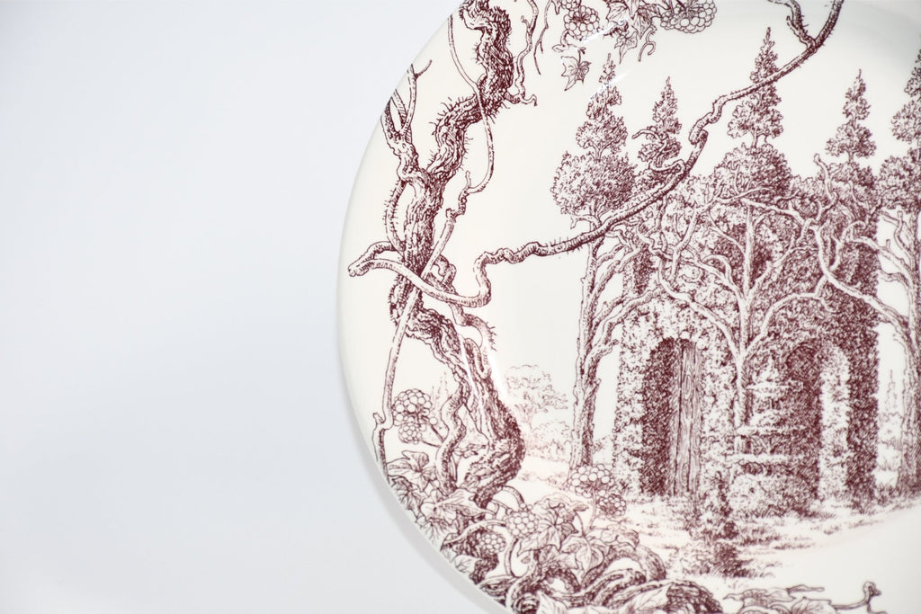 Hermes Les Maisons Enchantees Dessert Plate 22 cm tree porcelain dinner 016