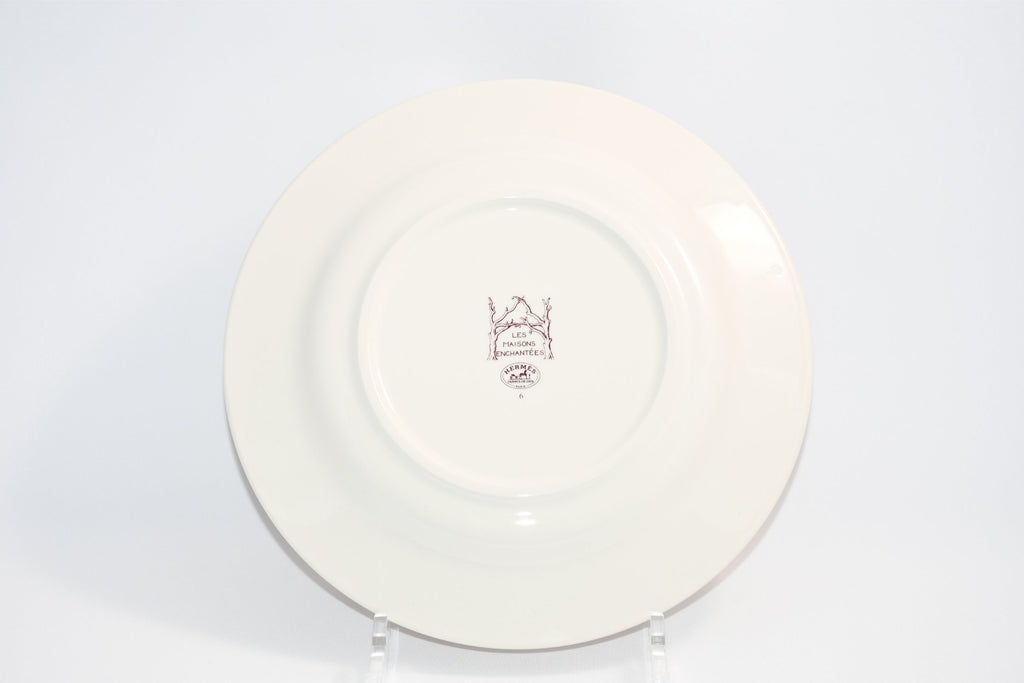 Hermes Les Maisons Enchantees Dessert Plate 22 cm tree porcelain dinner 016